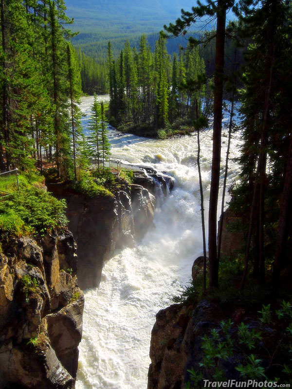 Sunwapta Falls in Jasper National Park Canada